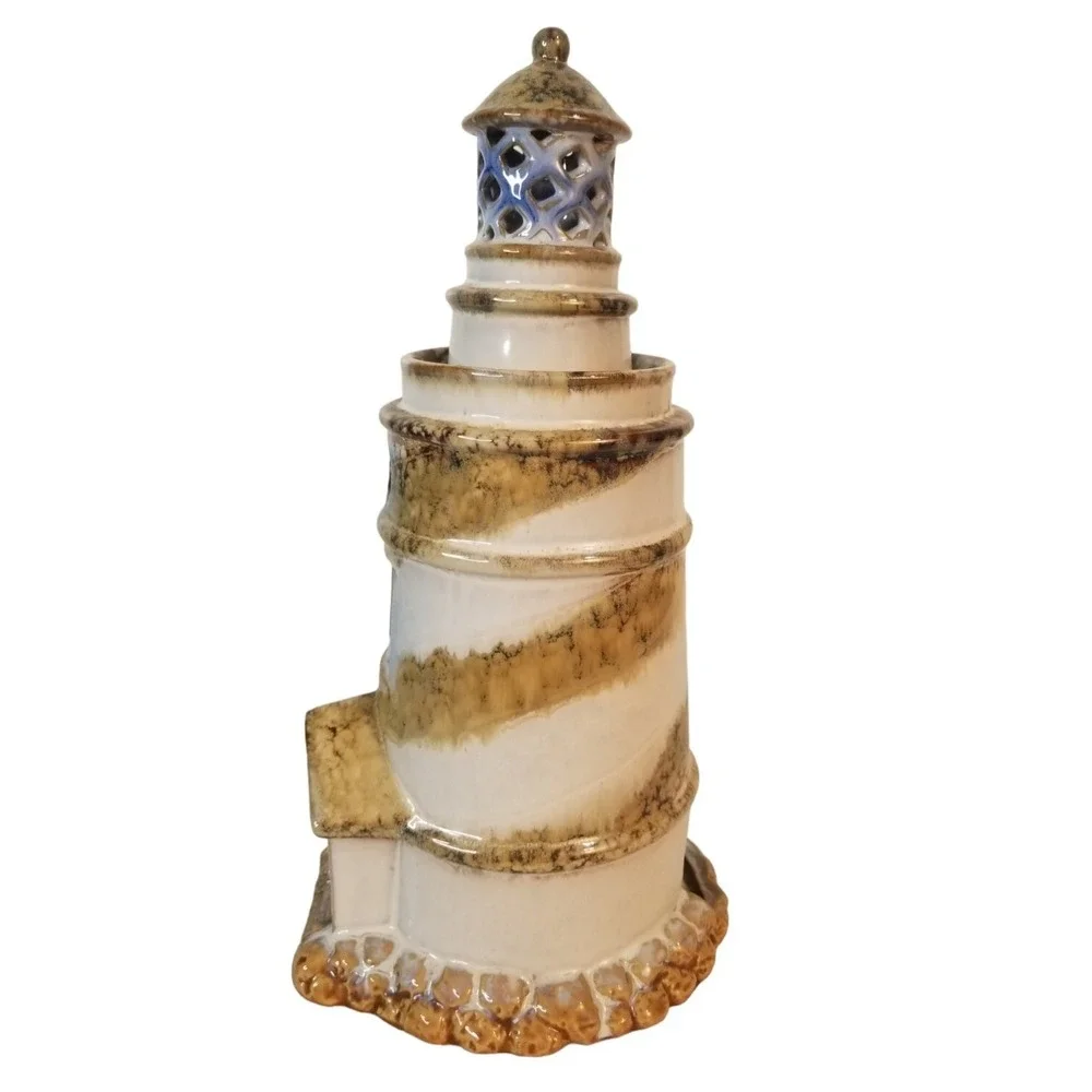 Vintage LIGHTHOUSE Tealight Candle Holder Nautical Decor UNIQUE ESTATE FIND